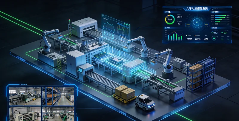 工厂分拣线现场环境实拍,展示灯光、传送带等细节