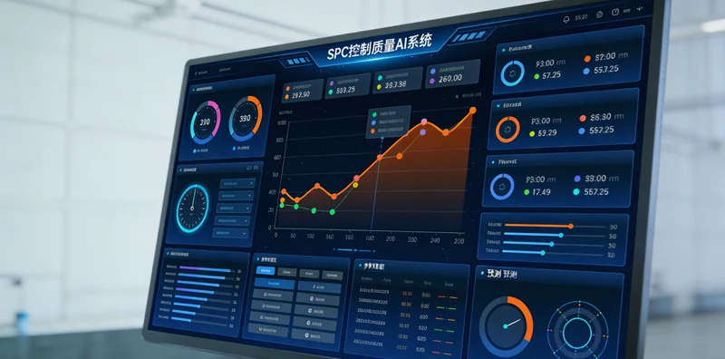 滤光片镀膜车间,技术员正在操作镀膜机控制面板,屏幕上显示复杂的工艺参数