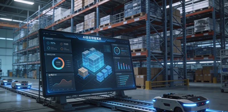 一个略显混乱的抛光垫仓库，货架上堆满不同规格的包装箱