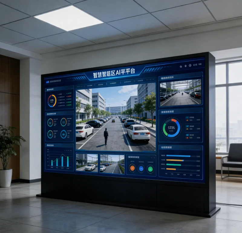 一个对比图:左侧是杂乱无章的仓库货架,右侧是AI机器人正在规整的仓库中拣货