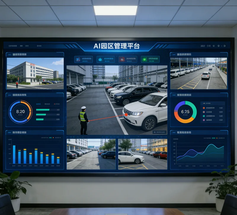 简洁的工业监控软件界面,显示设备状态、趋势曲线及预警信息