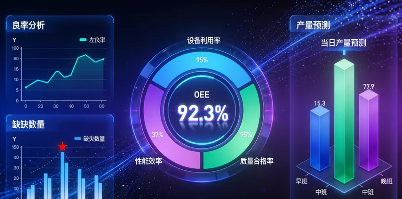 超高压企业车间能耗数据可视化看板示意图