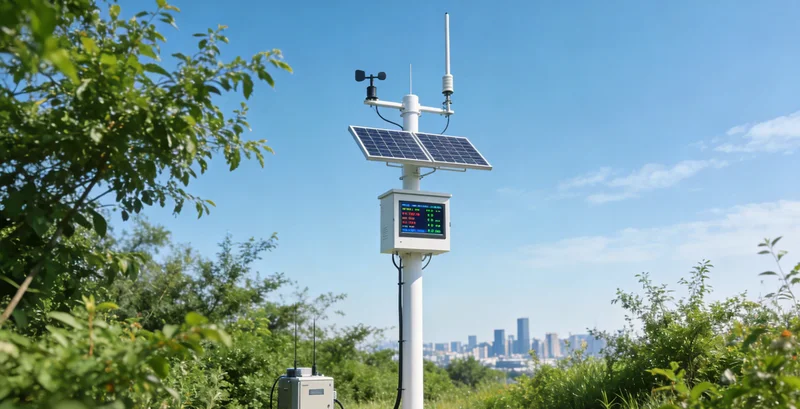 卫生填埋场垃圾车正在地磅称重,现场灰尘较大