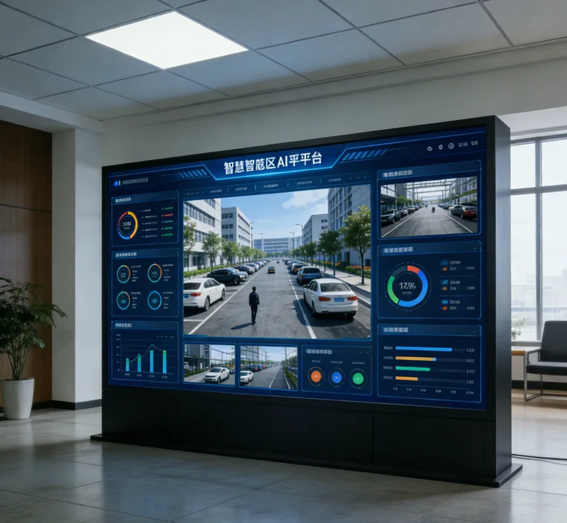 AI投资建议系统架构示意图，展示数据输入、分析模型、产出报告等模块的简洁流程图