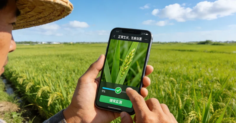 苗圃老师傅正在人工观察记录苗木开花状态