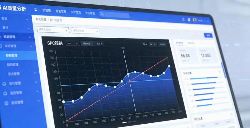 特种水泥厂中央控制室，调度员正在查看生产数据