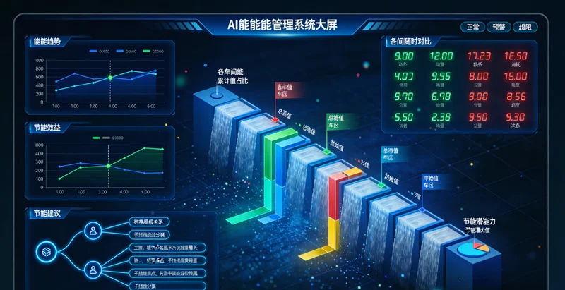 齿轮泵生产车间中，工人在关键设备上安装智能电表进行能耗数据采集
