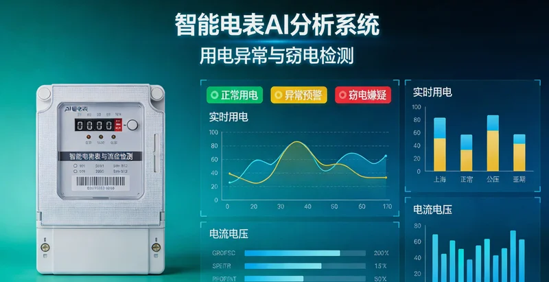 缠绕膜生产车间与电表特写,展示高能耗场景