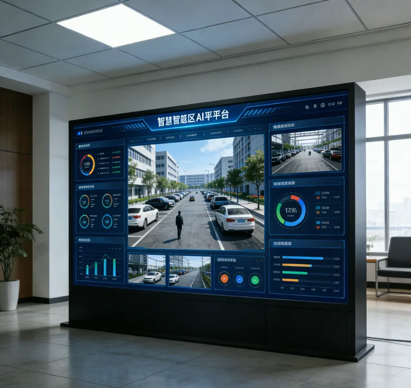 AI节能系统数据看板界面,展示优化前后参数与能耗对比