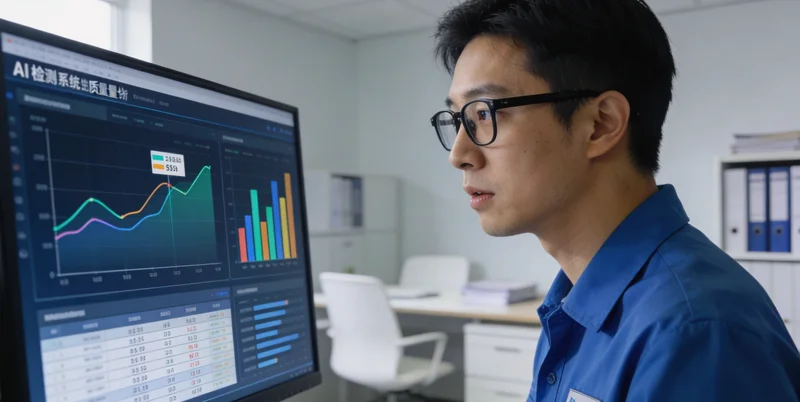 深夜车间里，质检员在灯光下专注检查斜齿轮