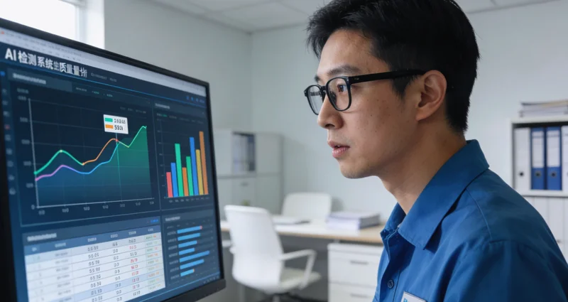 奶糖生产线上,品控员正在灯下仔细检查传送带上的糖块