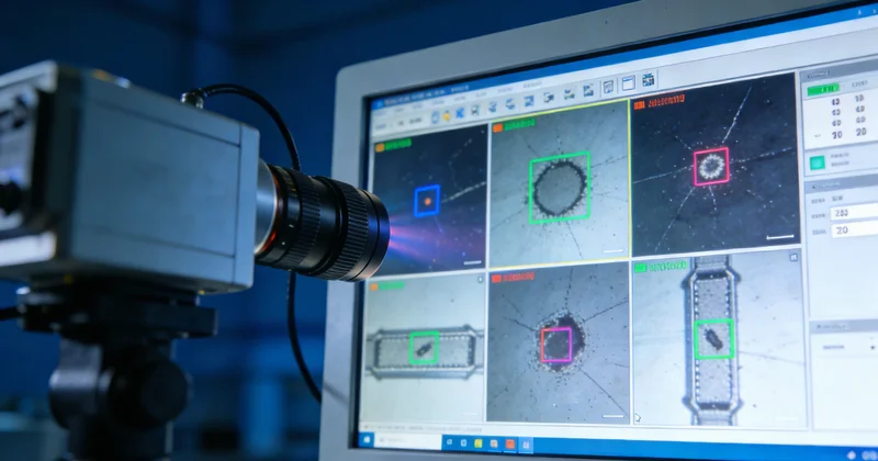 膨化食品生产线末端，工人正在人工检验产品外观