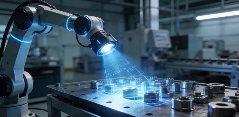 示意图:AI摄像头正在扫描货架上的耳机物料箱,屏幕显示识别结果