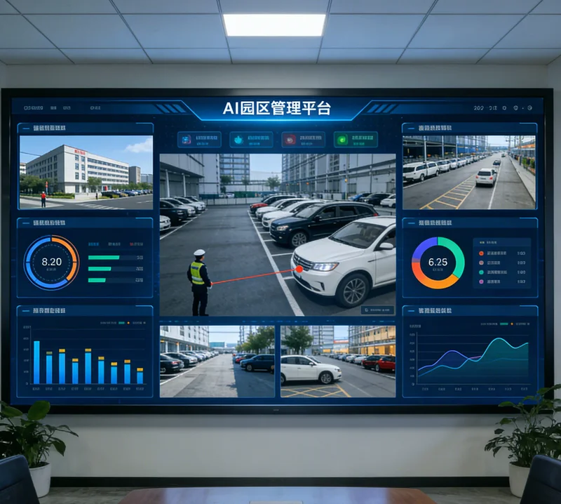 安装在仓库通道上方的AI视觉识别摄像头