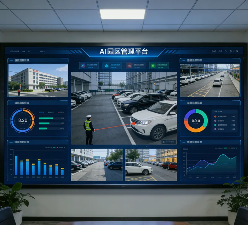 工业相机正在自动识别钢卷上的二维码，旁边屏幕显示识别到的物料信息