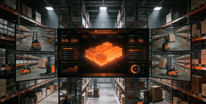 传统云仓人工纸单拣选场景,操作员正在对照单据寻找货物