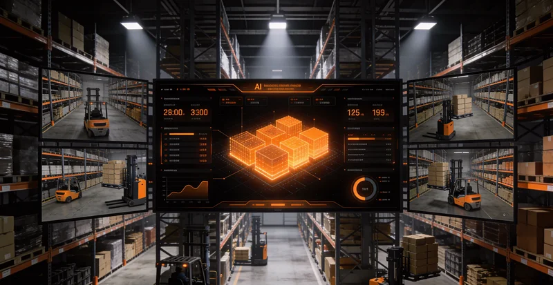 电商仓库内货品堆积如山，堵塞通道的场景