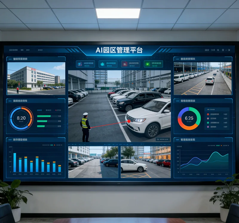 工业相机视角下的仓库货架，货品和电子标签清晰可见，有虚拟框线和信息提示