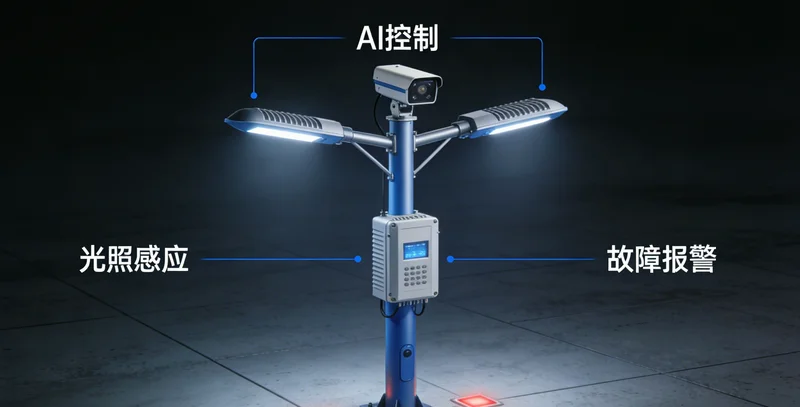 一张凌乱的办公桌，铺满路灯CAD图纸，旁边是计算器和手写报价单