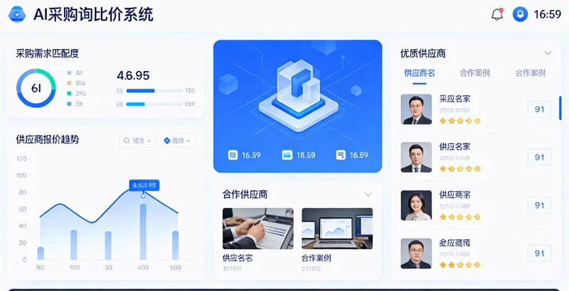 采购经理面对电脑上多个数据窗口和纸质报表，表情困惑