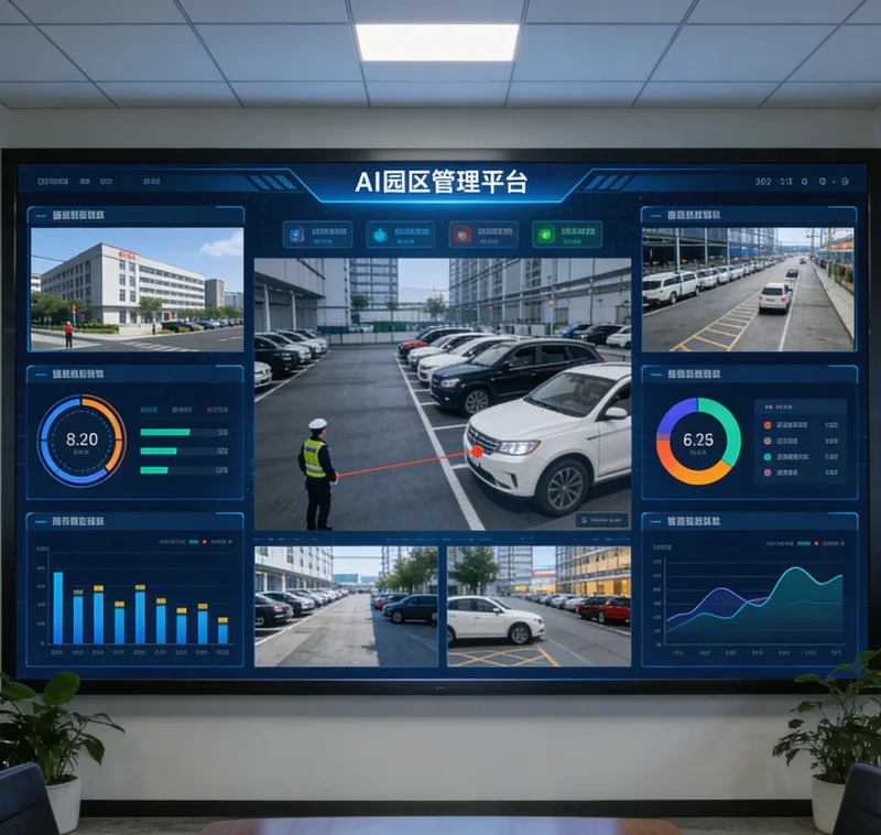 酒厂中控室AI安全监控系统报警大屏界面