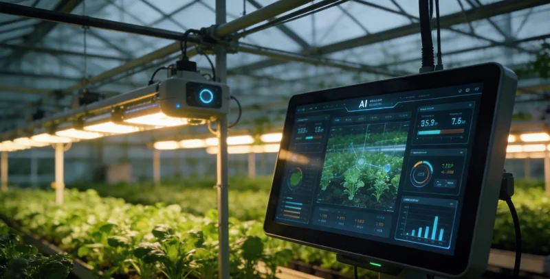 糖果厂锅炉房操作工正在查看压力表，背景是复杂的蒸汽管道