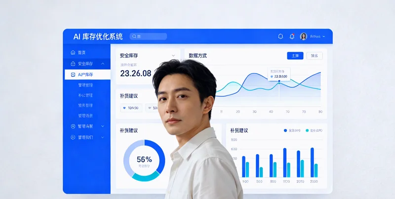电池工厂仓库堆满原材料,旁边有资金压力图表