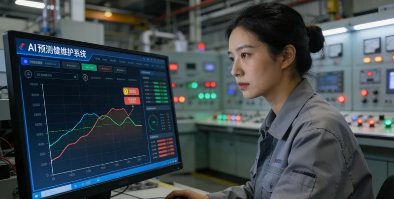 电池生产车间涂布机设备特写，示意关键监测点