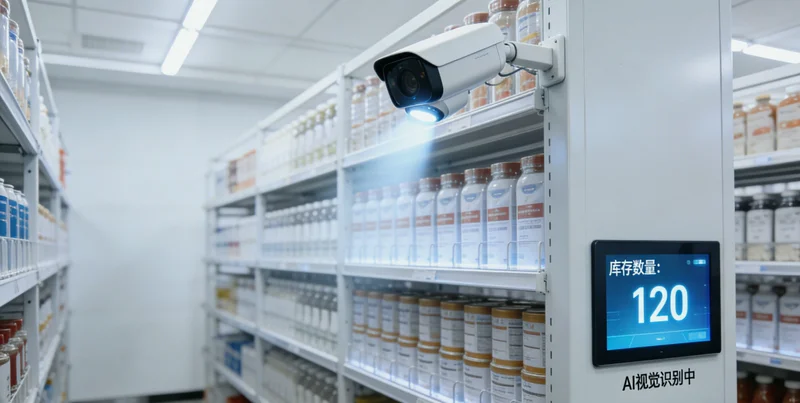 风撑厂仓库内，货架上物料摆放混乱，工人在纸质单据中查找