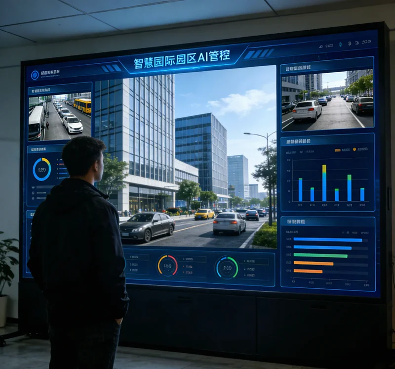 电脑屏幕上显示着AI库存优化系统的驾驶舱界面，关键数据一目了然