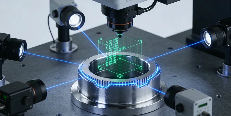 AI系统检测出的碟簧各类缺陷（裂纹、划痕、尺寸偏差）示意图