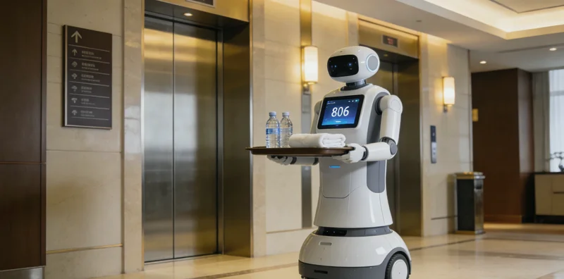 公寓前台,客户等待管家带看,表情略显焦急