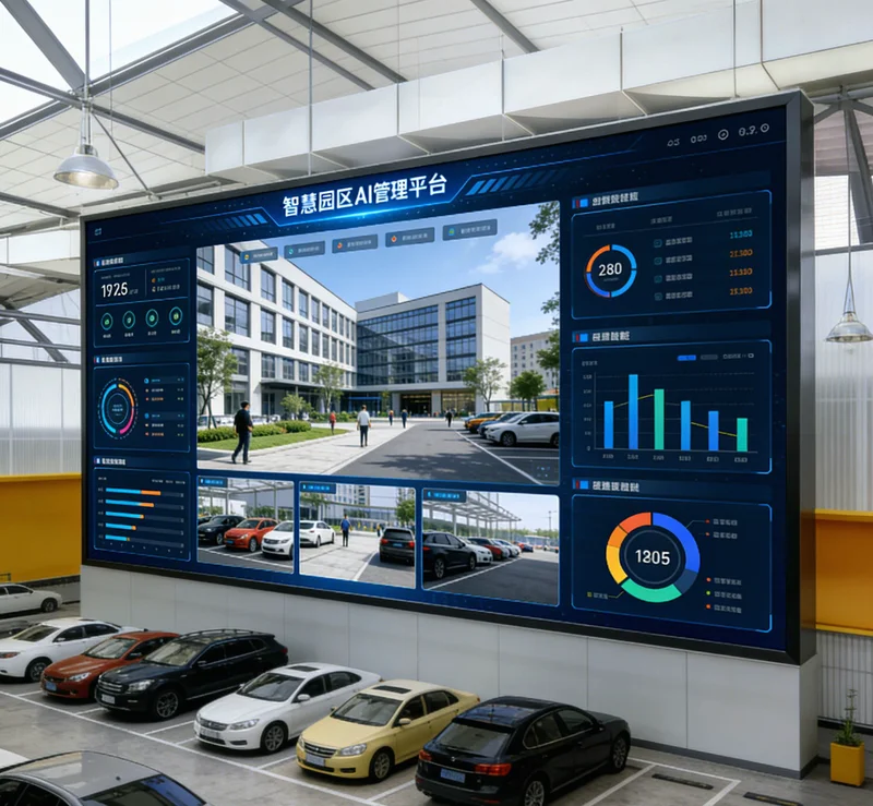 电脑屏幕上显示着AI寿命预测系统的操作界面,有多台设备的健康度评分和预警信息