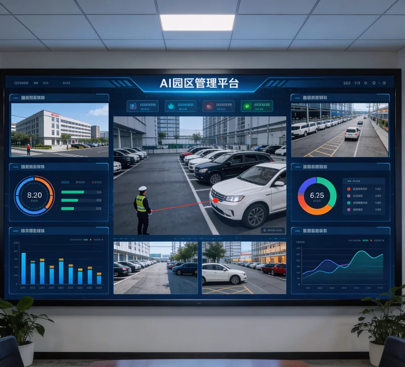 AI安全监控系统在工厂中的部署架构示意图