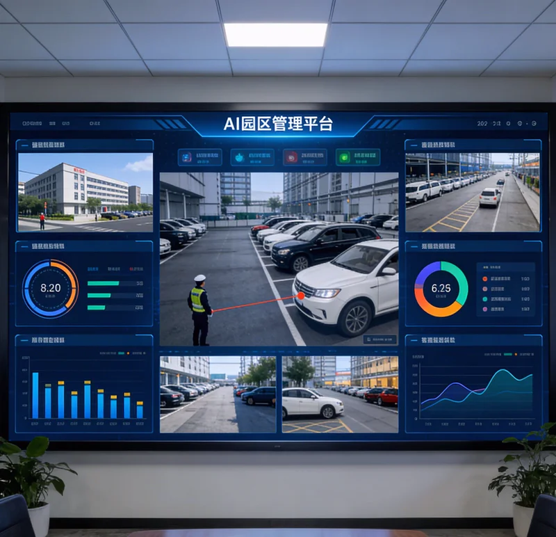 AI舆情监控系统仪表盘界面,展示声量趋势、情感分析和关键词云图