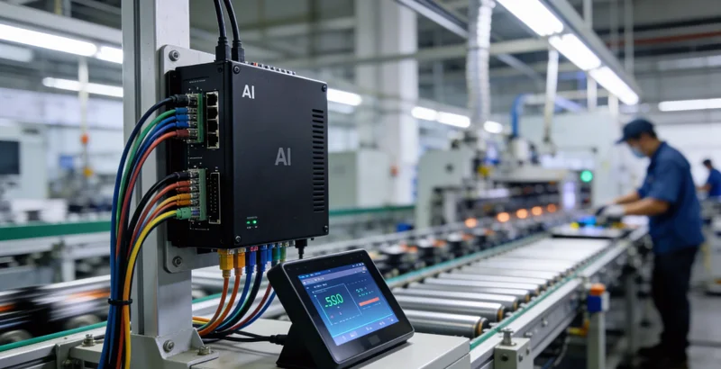 传统人工检测与AI自动检测工位对比示意图