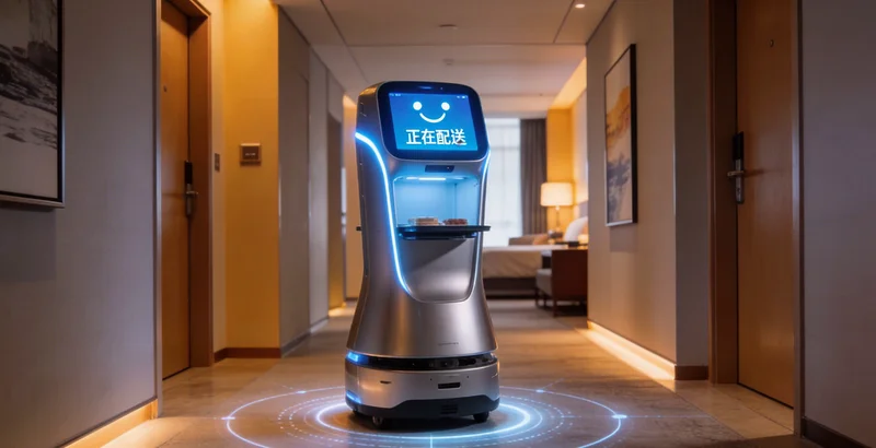 酒店式公寓前台员工同时面对多台手机和电脑回复咨询,表情焦急