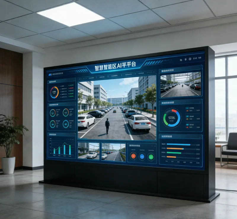 温度变送器产线上，AI摄像头对准装配工位，屏幕显示检测结果