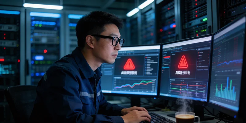 AI预测性维护系统后台显示的设备健康状态看板与报警列表