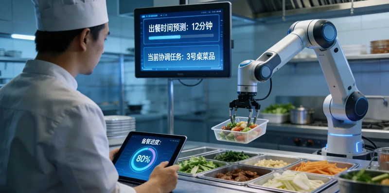 汉堡店后厨在高峰时段手忙脚乱准备食材