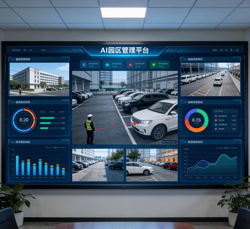 安装在蟹塘边的太阳能摄像头设备，用于水面图像采集