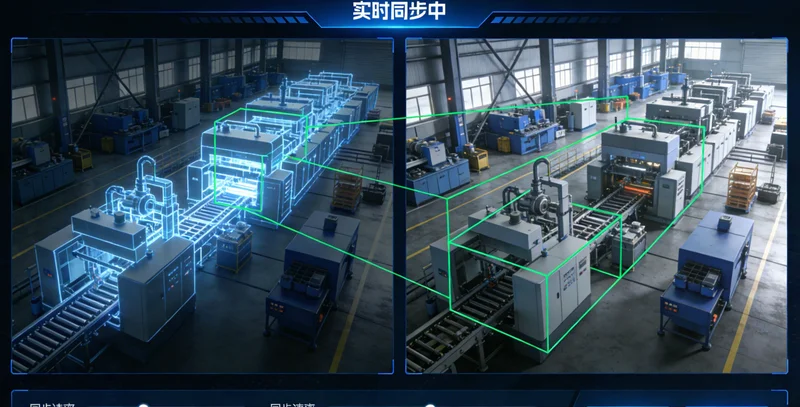 AI数字孪生系统监控界面显示实时温度曲线与预测模型