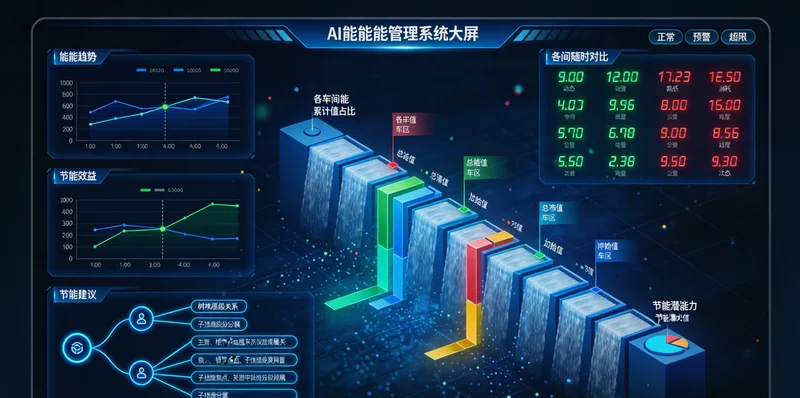 天然木皮干燥车间内部,设备上安装有智能电表和数据采集装置