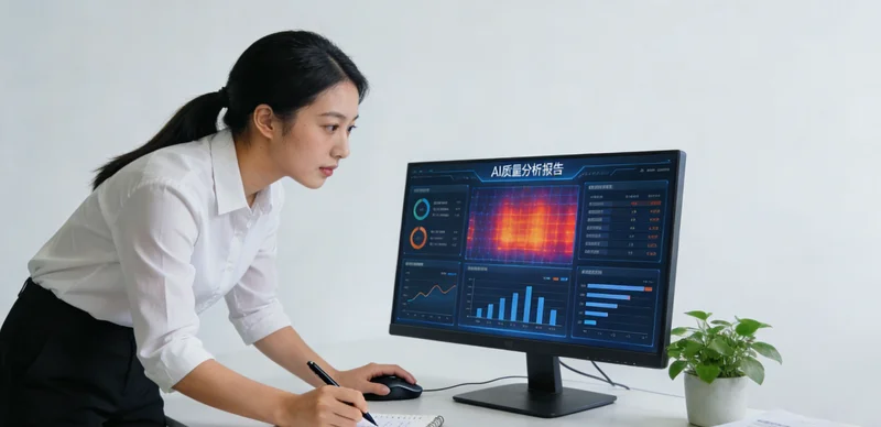 光学仪器厂质检员正在用显微镜检测镜片