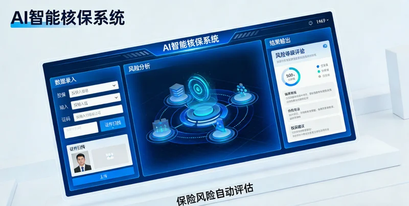 深夜办公室,核保员面对多个屏幕,面露疲惫