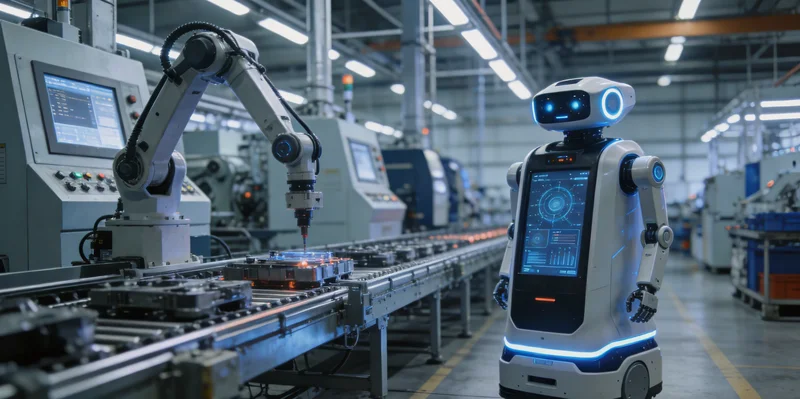 夹胶玻璃生产车间，质检员正在用强光手电检查玻璃边缘