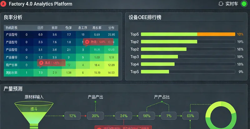 AI能耗优化系统数据监控看板界面示意图