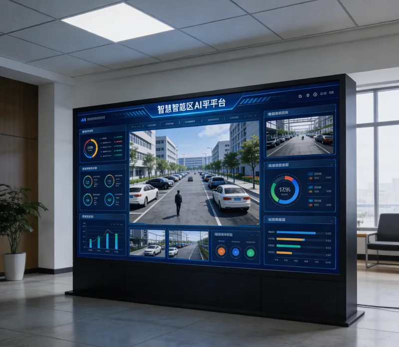 腹腔镜镜头在AI视觉检测工位上进行自动化检测的场景示意图