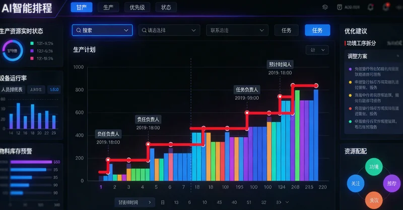 电脑屏幕上显示着复杂的Excel生产计划与采购预测表格