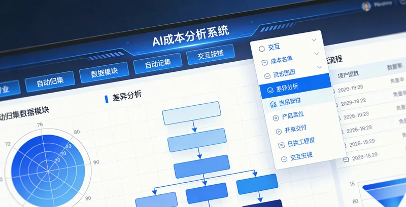 光伏玻璃生产线各环节成本构成示意图